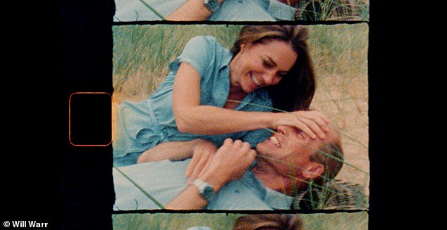 Catherine and William frolic on the beach in a delightful scene from the video