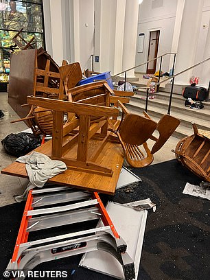 Columbia University protesters smashed windows, overturned furniture and caused damage to Hamilton Hall during their brief occupation