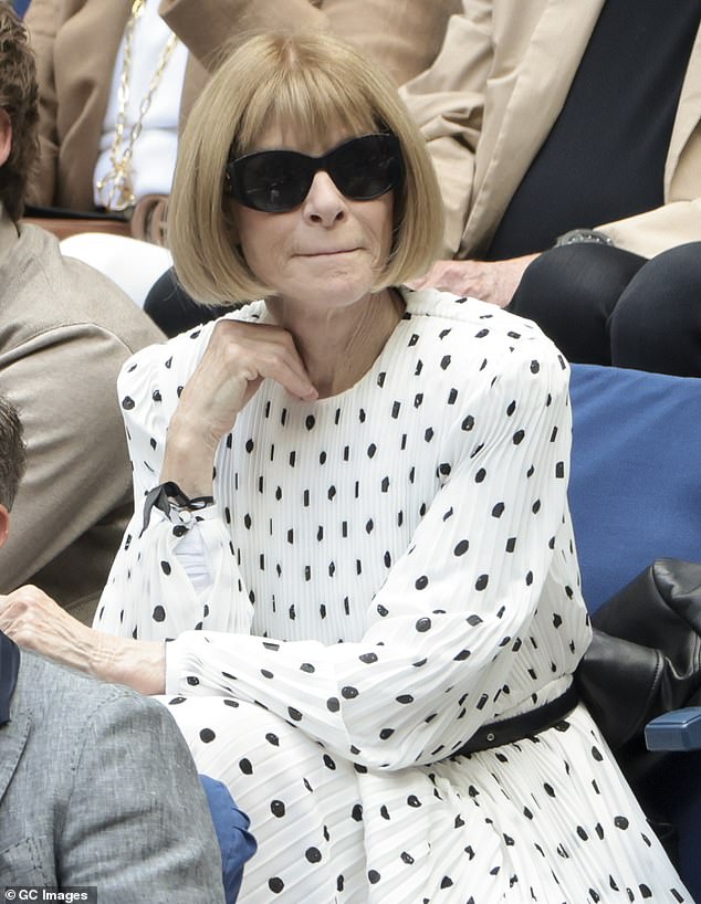 The 74-year-old Vogue editor-in-chief looked effortlessly chic as she showed off her love of tennis to a star-studded crowd over the weekend