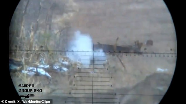 Two Russian soldiers then appear on camera, armed with grenade launchers, ready to fire on the Ukrainian troops. However, the sniper fires two clean shots, taking out the soldiers before they have a chance to use the deadly weapons.