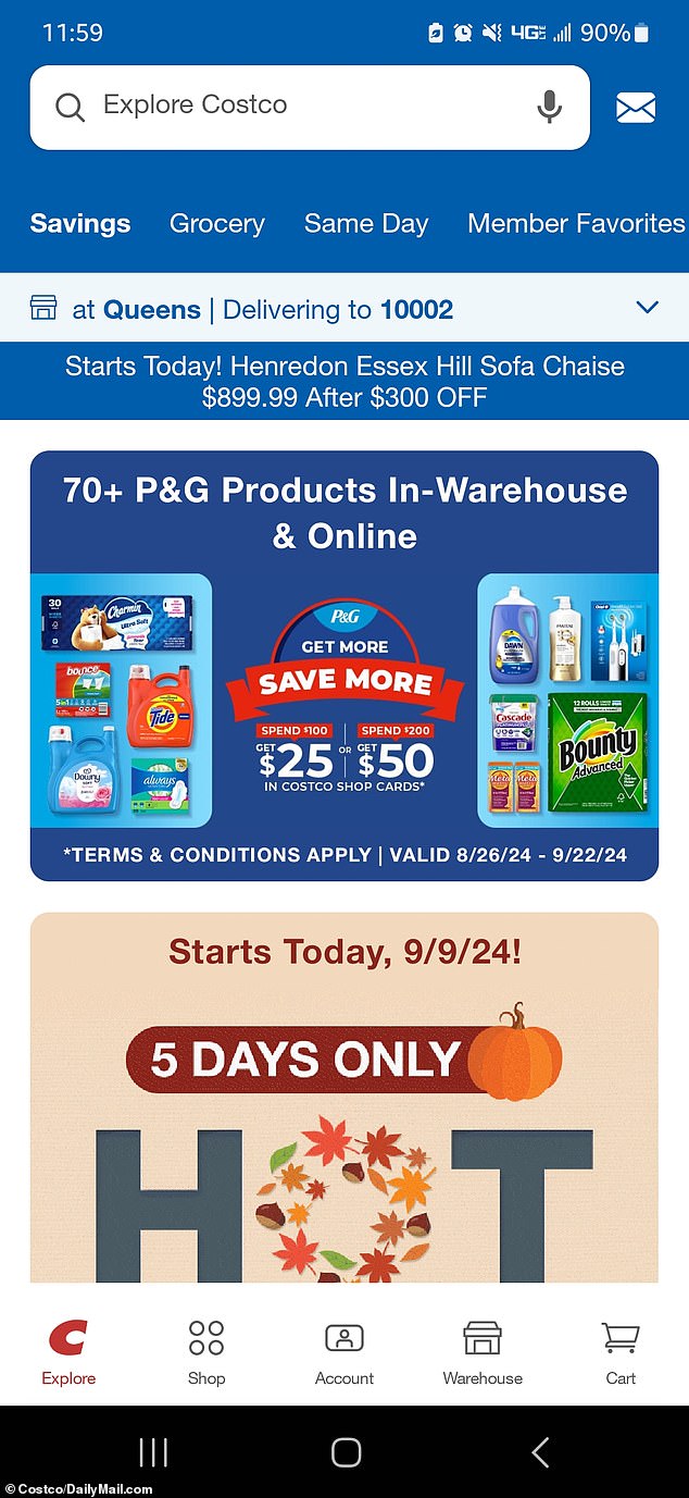 The new feature is rolling out to some users of Costco's own app