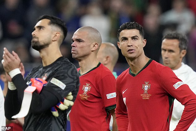 An emotional Ronaldo appeared to bid farewell to his national team after their elimination from Euro 2024