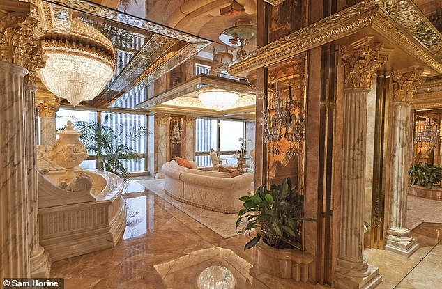 The apartment stands in stark contrast to Donald Trump's lavishly decorated triplex on the floor above