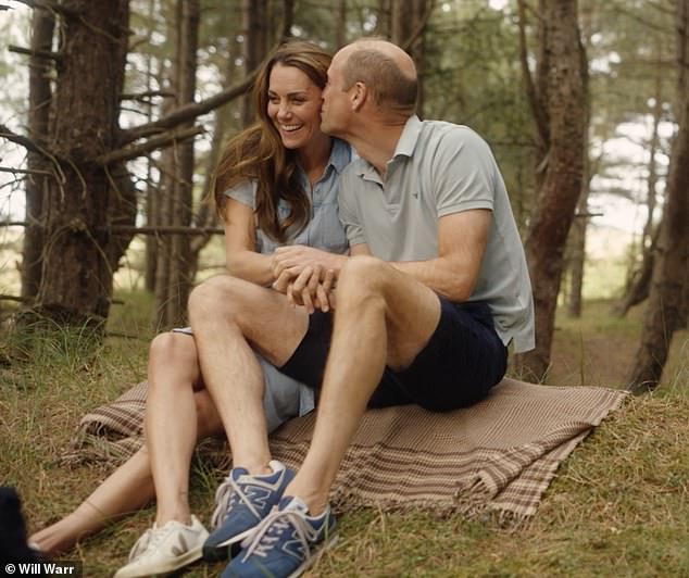 The Princess's personal message to the nation is accompanied by a stunning three-minute video showing her and William in Norfolk with their three children