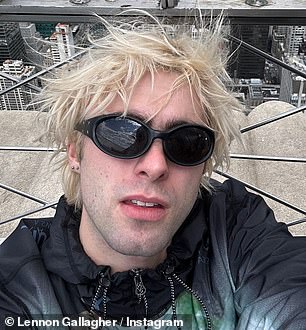 It's... Lennon Gallagher! The 24-year-old son of Oasis star Liam Gallagher debuted his dyed blonde hair after ditching his brunette locks