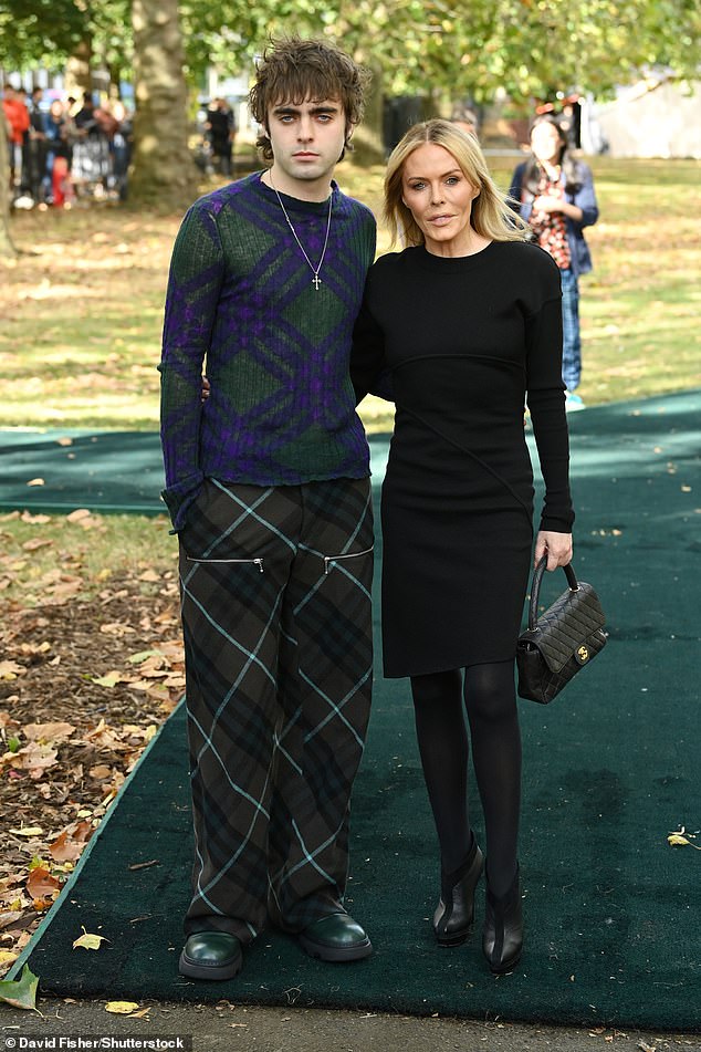 When asked why he chose to collaborate with Burberry in the July campaign, Lennon said he used to inherit checked scarves from his mother (pictured together in September)