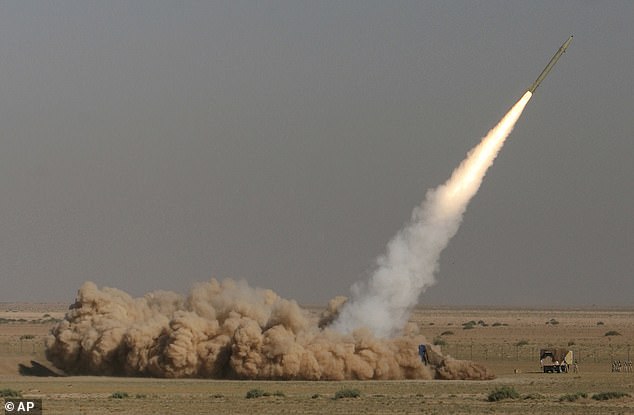 The launch of a Fateh missile from Iran's Revolutionary Guards Corps is pictured