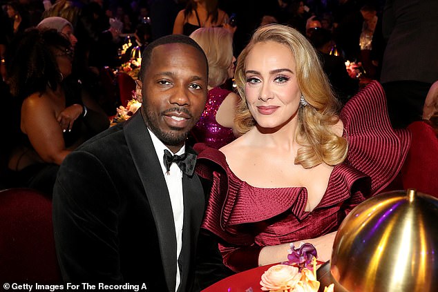 She is reportedly planning to move to the UK later this year, where she has a luxury apartment in central London (Adele pictured with her Rich Paul in Los Angeles)