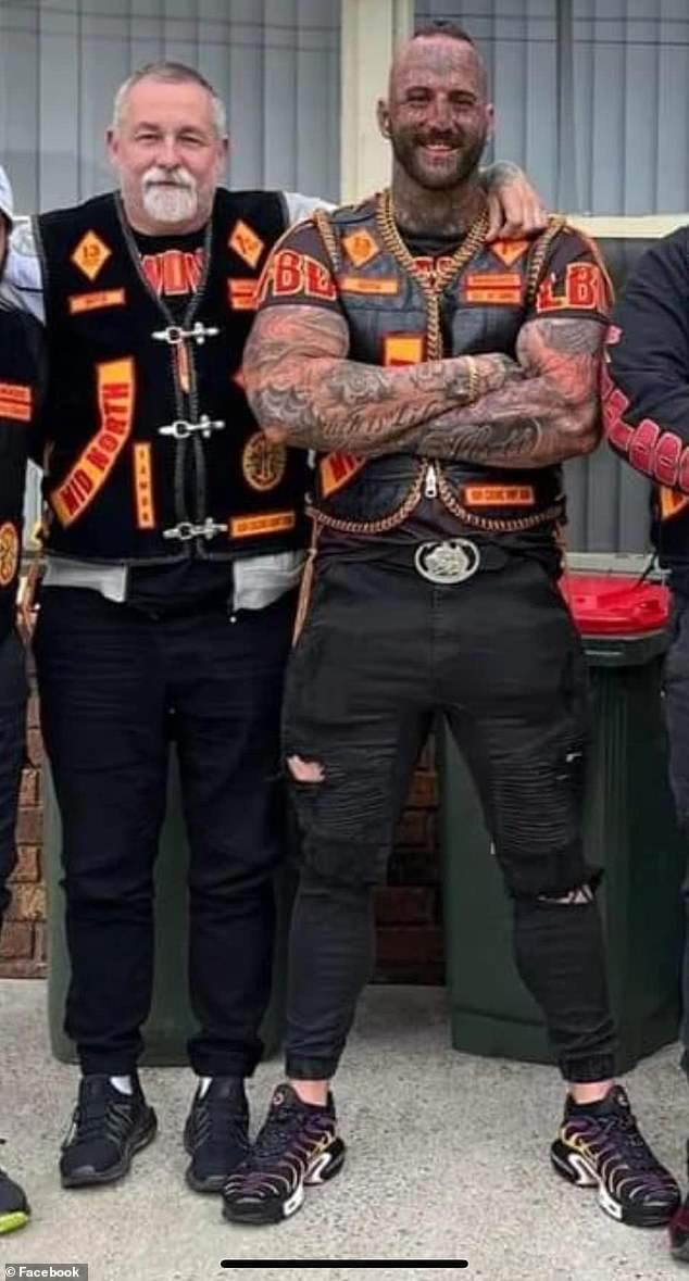 Rhyan Allan (right) led the outpouring of tributes to fellow Bandidos bigwig Peter Martin (left)