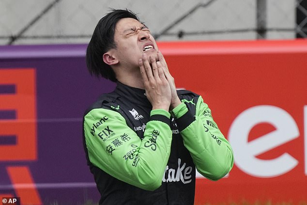 Zhou cries on the grid in Shanghai after racing in front of a home crowd for the first time