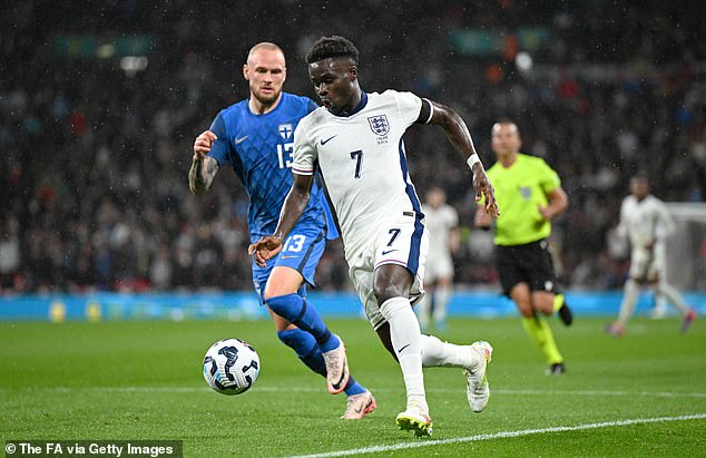 Arsenal star Bukayo Saka continues to make a key contribution to England's attack