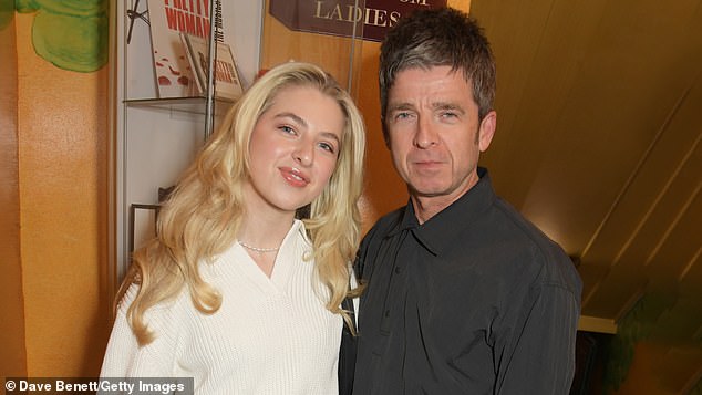 The Mail revealed that Gene and his niece, Anaïs, 24, Noel's daughter, played a key role in reuniting the warring brothers for the tour (Anaïs pictured with her father)