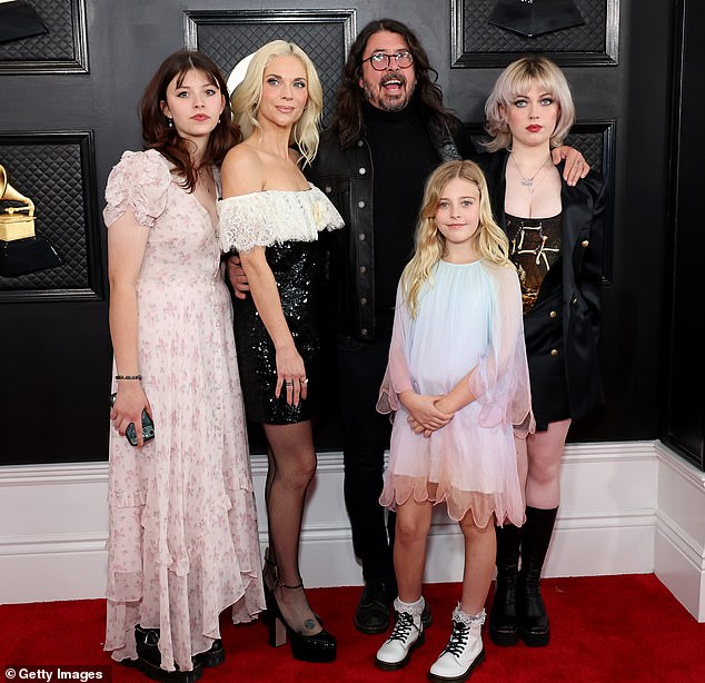 Dave and Jordyn met in 2001 and have been married since 2003. They have three daughters: Violet, 18, Harper, 15, and Ophelia, 10 (all pictured in February 2023)