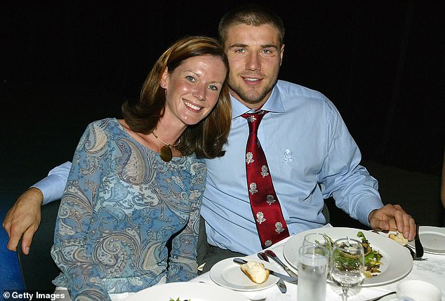 Ben with Abby, the mother of his two daughters, in 2003 - the year they got married