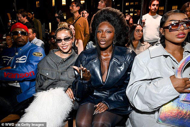 Music superstars Tinashe and Doechii, who will soon release a song with Katy Perry, sat front row with rapper A$AP Ferg