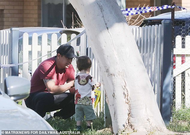 A local resident who knew the family brought along his son, who had left a toy truck at the scene of the accident