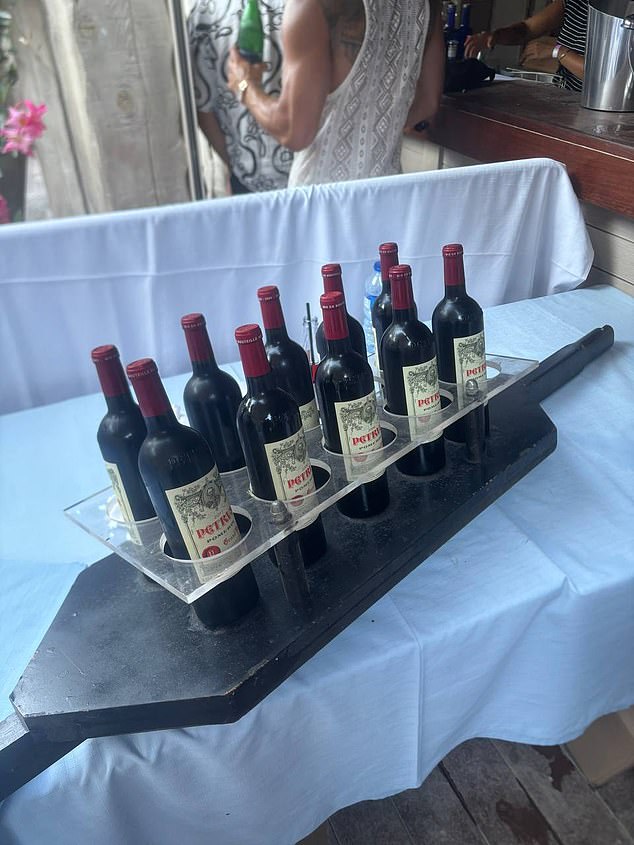 The director and his friends bought 10 bottles of Petrus (pictured)