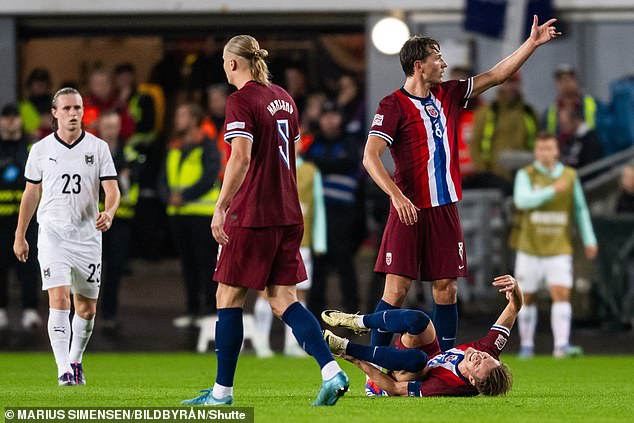 Odegaard limped off the track with the problem during Norway's match against Austria on Monday evening