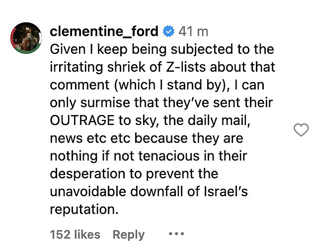 Ford said Wednesday she believes Zionists are directing her comments to the mainstream media