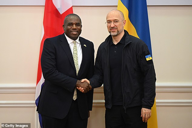 British Foreign Secretary David Lammy attends a bilateral meeting with Ukrainian Prime Minister Denys Shmyhal and other officials in Kiev, Ukraine, on September 11, 2024.