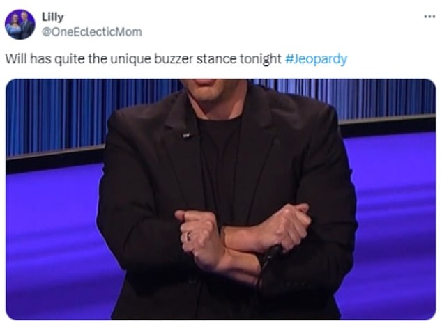 1726073457 265 Jeopardy fans are BAFFLED by contestants unique buzzer stance as