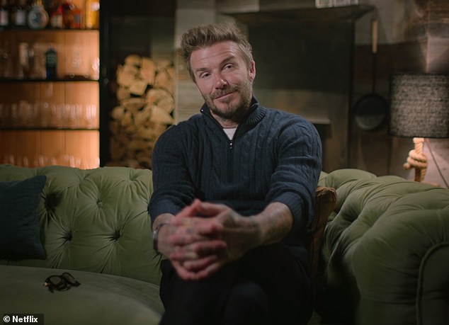 Former England football captain David Beckham (pictured) and pop star Robbie Williams have also been nominated at the NTAs in the Authored Documentary category for their Netflix docuseries,