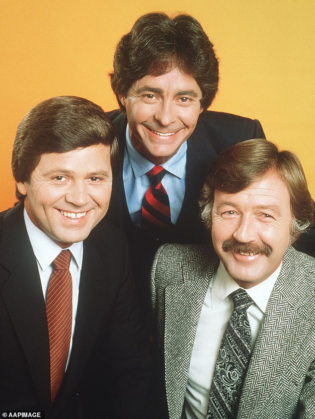 Negus (right) was one of the three original reporters for 60 Minutes when the show launched in Australia in 1979 on the Nine Network, alongside Ray Martin (left) and Ian Leslie (centre)