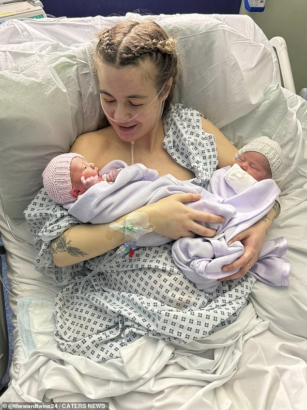 Hospital staff had wrongly told Saffron that twin A was born first, but it was actually twin B