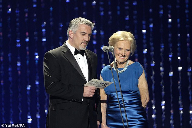 Mary copied her style from 11 years ago when she walked the red carpet with her GBBO colleague Paul Hollywood, wearing a glittering statement necklace