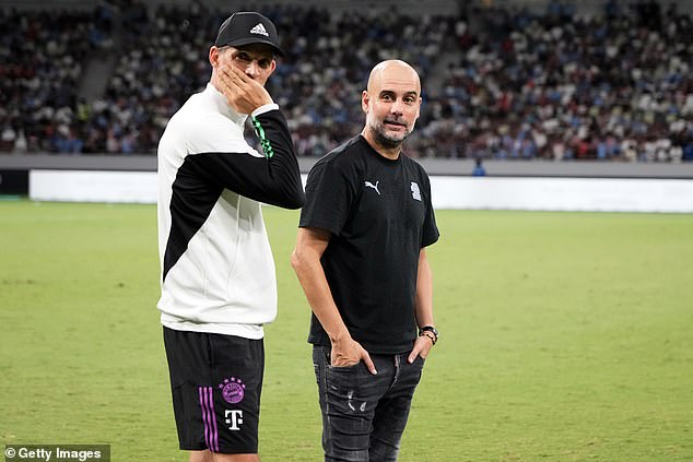 Thomas Tuchel (left) and Pep Guardiola (right) may be difficult to convince to take on the role