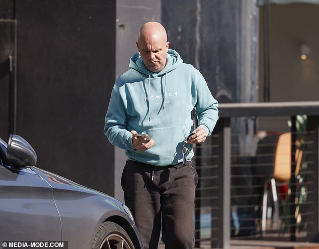 The 49-year-old kept a low profile as he stepped out in a hoodie and black sweatpants