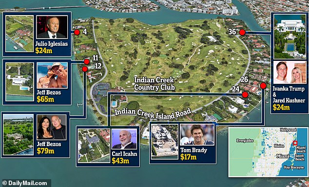 Bezos owns several properties on Indian Creek Island, along with retired NFL star Tom Brady and former First Daughter Ivanka Trump