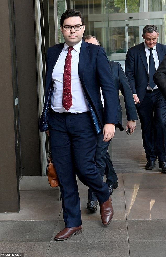 Bruce Lehrmann is pictured outside the Federal Court in Sydney in March 2023