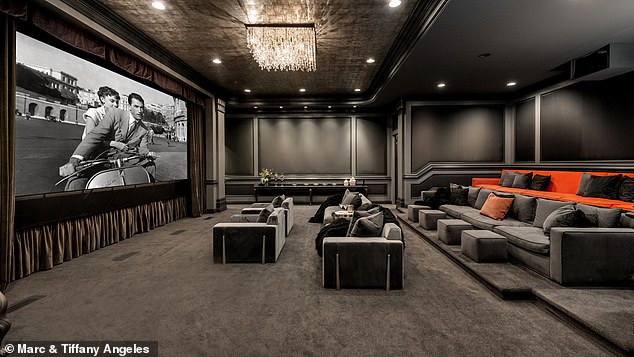 A 5,500-square-foot movie theater is one of the features of the sprawling LA estate