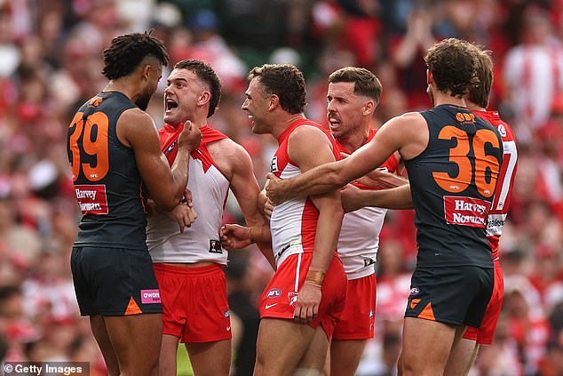 Sydney defeated their rivals by six points after a fourth quarter comeback