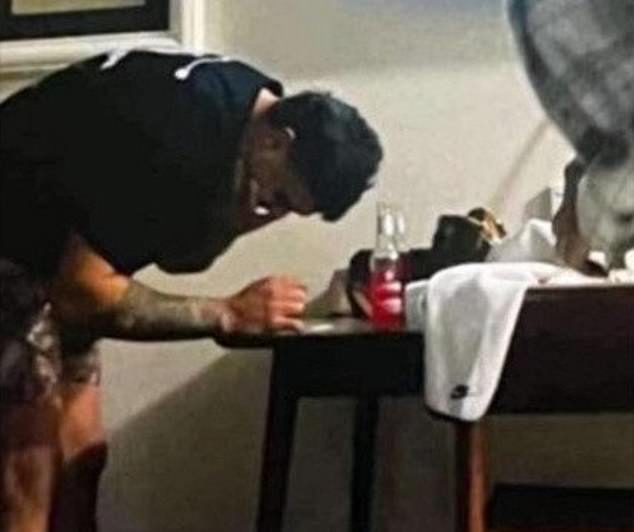 Mitchell was suspended after an image of him leaning over a mysterious white powder on a table went viral, prompting an investigation by the club and the NRL