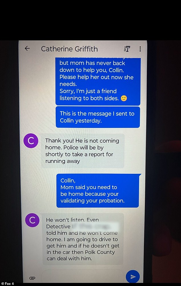 Police have released Catherine's chilling text message exchange with a friend in the hours before her death