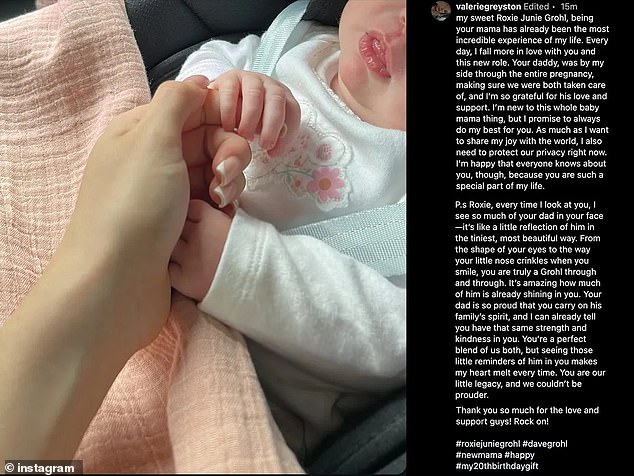 An Instagram post claiming it was his newborn daughter, named Roxie Junie Grohl, went viral, but a rep for Dave told TMZ it's fake.