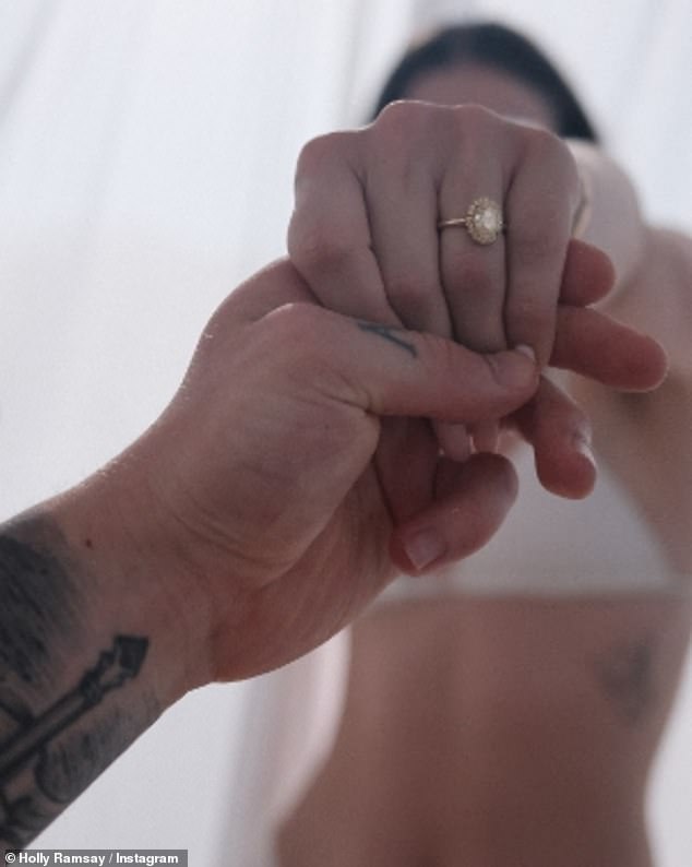 The couple, who have been in a relationship for three years, shared the news in sweet Instagram posts on Thursday, with Holly showing off her dazzling engagement ring