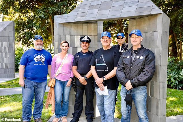 Members of the public performed CPR on Sergeant Wiblen (far left in the photo) before emergency services arrived, but the 58-year-old man could not be saved and died at the scene.