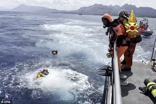 The £30 million vessel sank on August 19 off the coast of the Italian island of Sicily at Porticello, near Palermo.