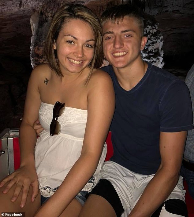 The teacher, pictured here with her ex-husband, was caught after police were alerted to the relationship after a classmate came forward and showed photos of the teen's scratches