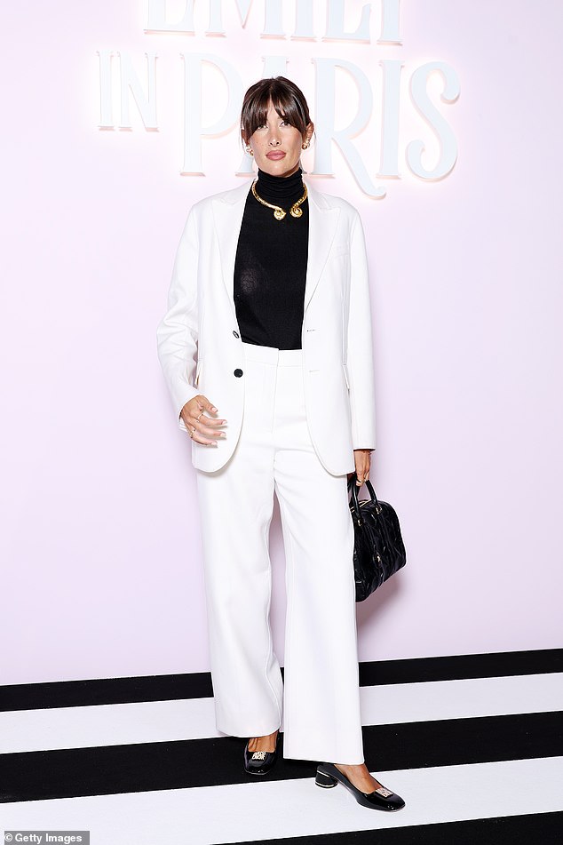 Julie Sergent Ferreri looked chic in a white power suit