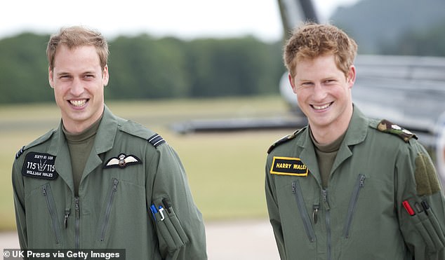 William and Harry were both in the Army Cadet Corps at Eton College and did not receive flying lessons until they were in the army.