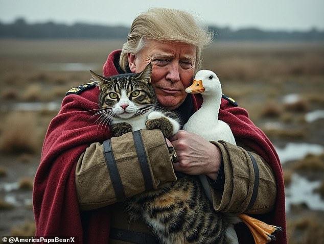 Social media has been flooded with AI-generated images of Donald Trump protecting animals since his claims in Tuesday's presidential debate