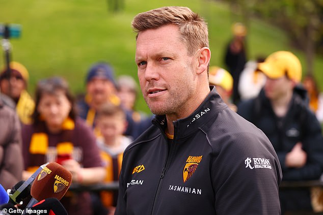 Mitchell is now coach of the Hawks and is preparing the team for the sudden-death final against Port Adelaide on Friday