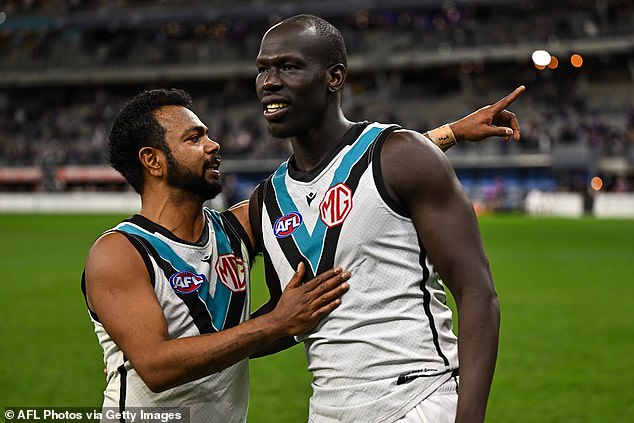 Aliir Aliir will play a crucial role for Port Adelaide in the elimination final against Hawthorn on Friday night