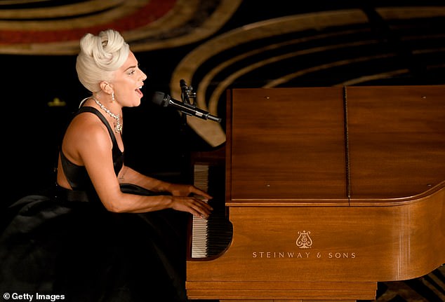 Gaga performing at the Academy Awards in 2019