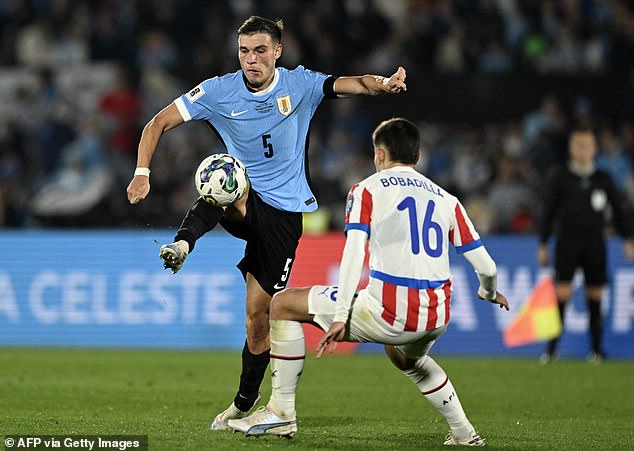 He played 80 and 90 minutes for Uruguay respectively in the international period, but