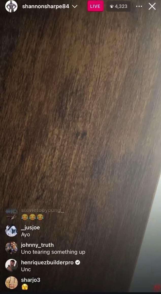 Sharpe accidentally went live on Instagram on Wednesday morning while having sex